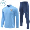 Sudadera De Entrenamiento Manchester City Cremallera De Cuarto 2024-25 Azul - Niño